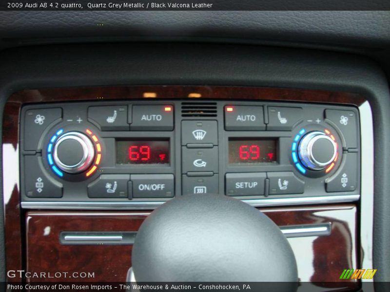 Quartz Grey Metallic / Black Valcona Leather 2009 Audi A8 4.2 quattro