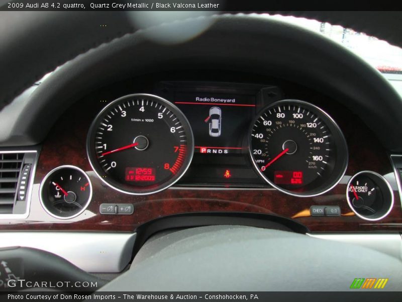 Quartz Grey Metallic / Black Valcona Leather 2009 Audi A8 4.2 quattro