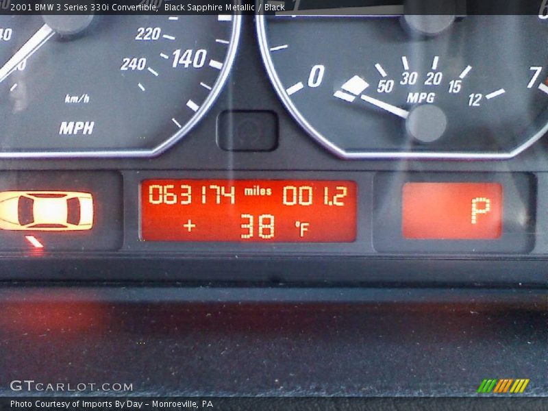 Black Sapphire Metallic / Black 2001 BMW 3 Series 330i Convertible