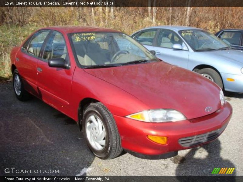 Cayenne Red Metallic / Beige 1996 Chevrolet Cavalier Sedan