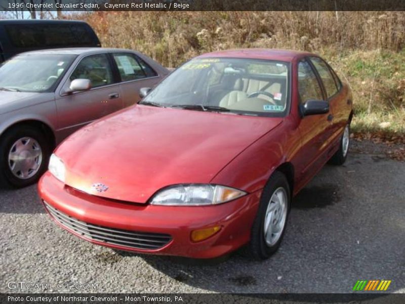 Cayenne Red Metallic / Beige 1996 Chevrolet Cavalier Sedan