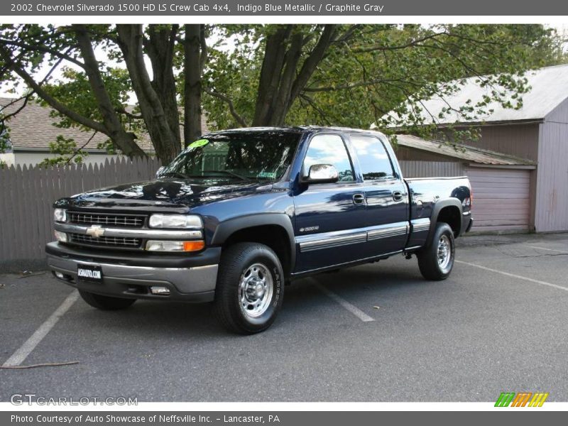 Indigo Blue Metallic / Graphite Gray 2002 Chevrolet Silverado 1500 HD LS Crew Cab 4x4
