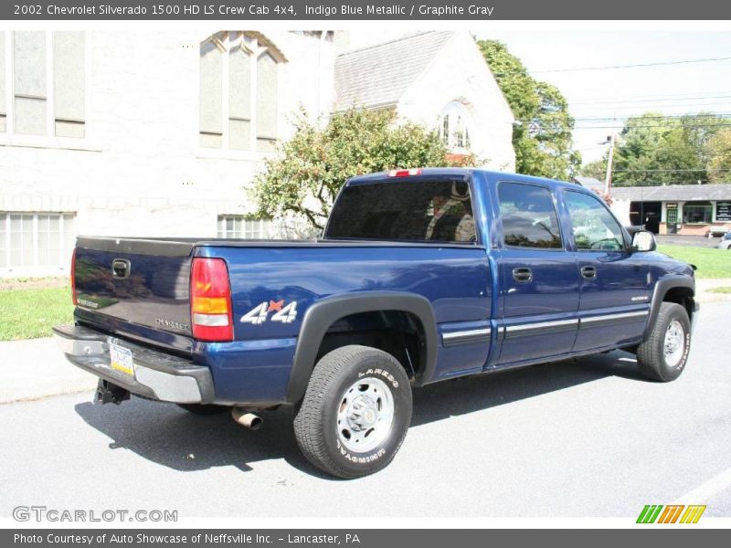 Indigo Blue Metallic / Graphite Gray 2002 Chevrolet Silverado 1500 HD LS Crew Cab 4x4