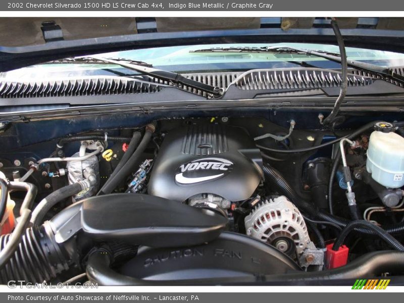 Indigo Blue Metallic / Graphite Gray 2002 Chevrolet Silverado 1500 HD LS Crew Cab 4x4