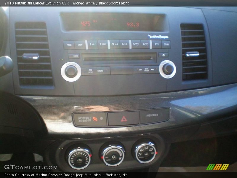 Wicked White / Black Sport Fabric 2010 Mitsubishi Lancer Evolution GSR