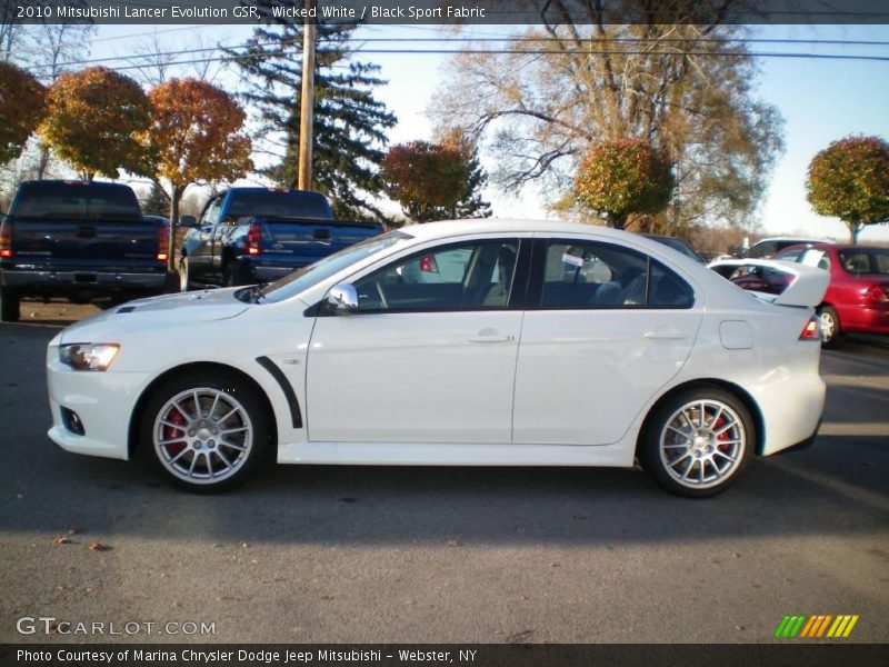 Wicked White / Black Sport Fabric 2010 Mitsubishi Lancer Evolution GSR