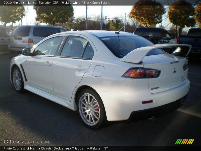 Wicked White / Black Sport Fabric 2010 Mitsubishi Lancer Evolution GSR
