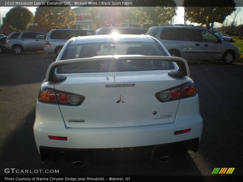 Wicked White / Black Sport Fabric 2010 Mitsubishi Lancer Evolution GSR
