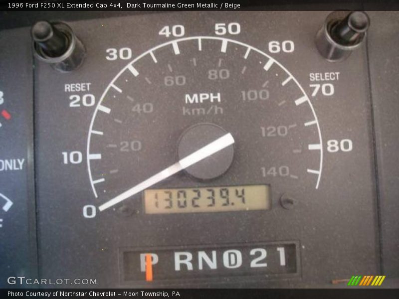 Dark Tourmaline Green Metallic / Beige 1996 Ford F250 XL Extended Cab 4x4