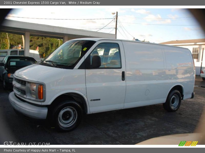 White / Medium Gray 2001 Chevrolet Express 1500 Cargo Van