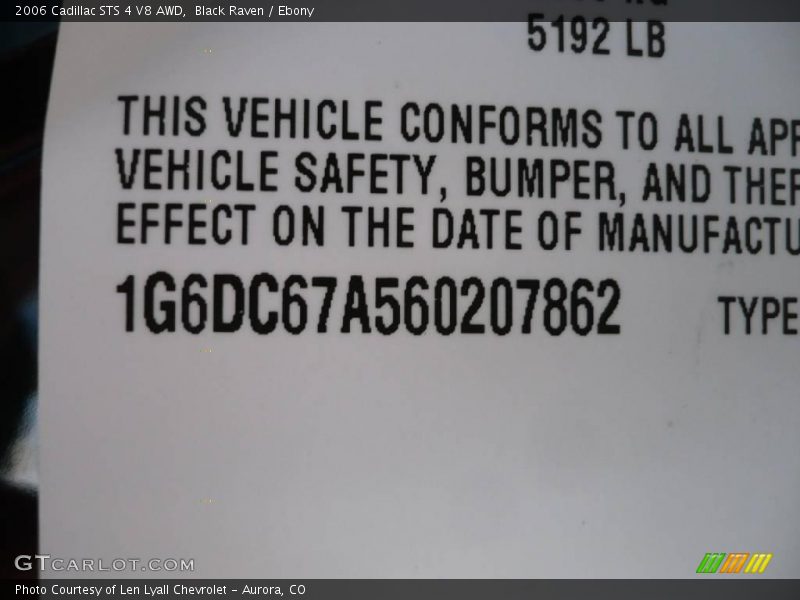 Black Raven / Ebony 2006 Cadillac STS 4 V8 AWD
