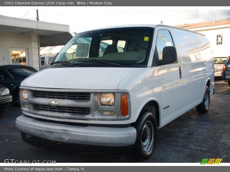 White / Medium Gray 2001 Chevrolet Express 1500 Cargo Van