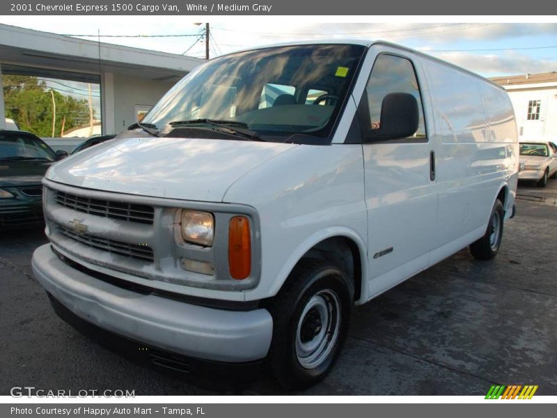 White / Medium Gray 2001 Chevrolet Express 1500 Cargo Van