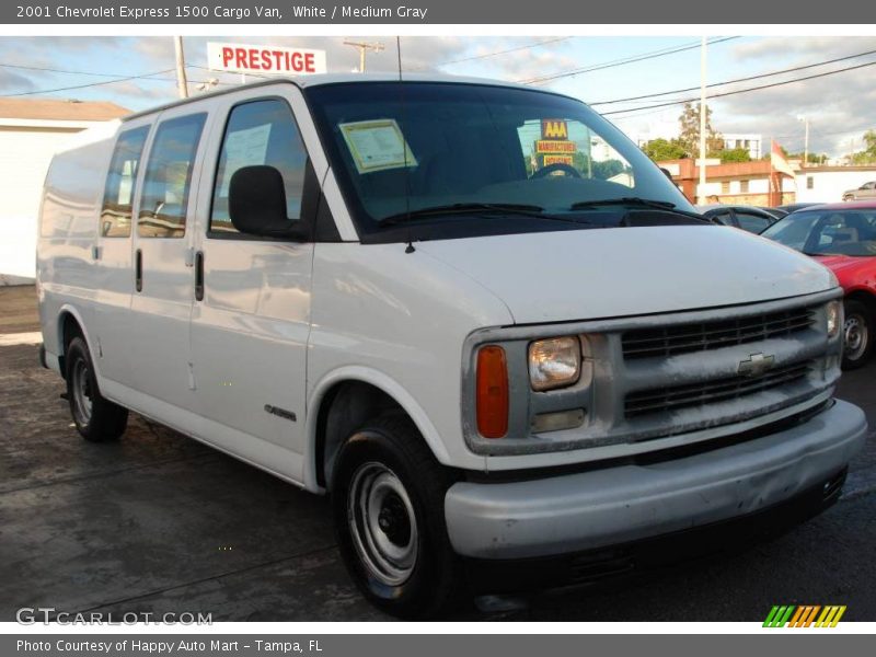 White / Medium Gray 2001 Chevrolet Express 1500 Cargo Van