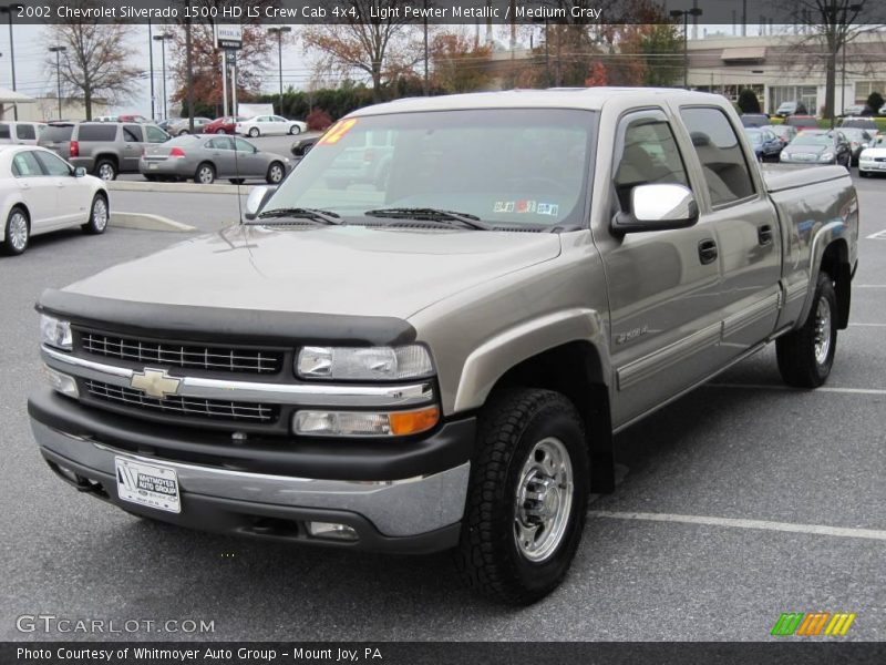 Light Pewter Metallic / Medium Gray 2002 Chevrolet Silverado 1500 HD LS Crew Cab 4x4