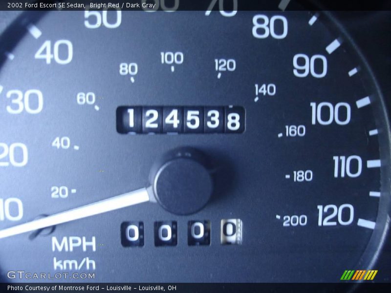 Bright Red / Dark Gray 2002 Ford Escort SE Sedan