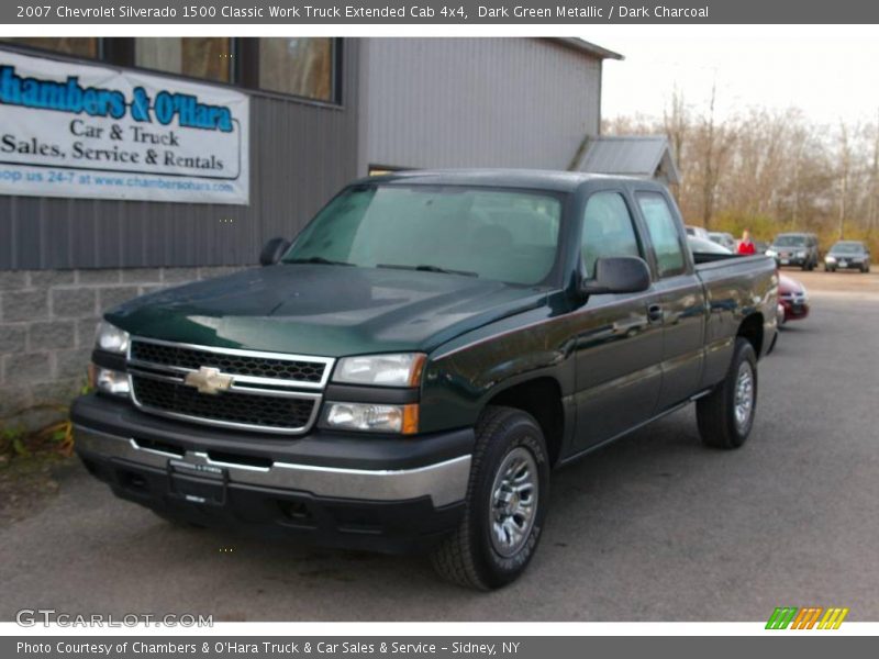 Dark Green Metallic / Dark Charcoal 2007 Chevrolet Silverado 1500 Classic Work Truck Extended Cab 4x4