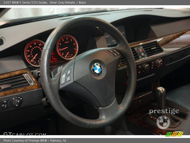 Silver Grey Metallic / Black 2007 BMW 5 Series 525i Sedan