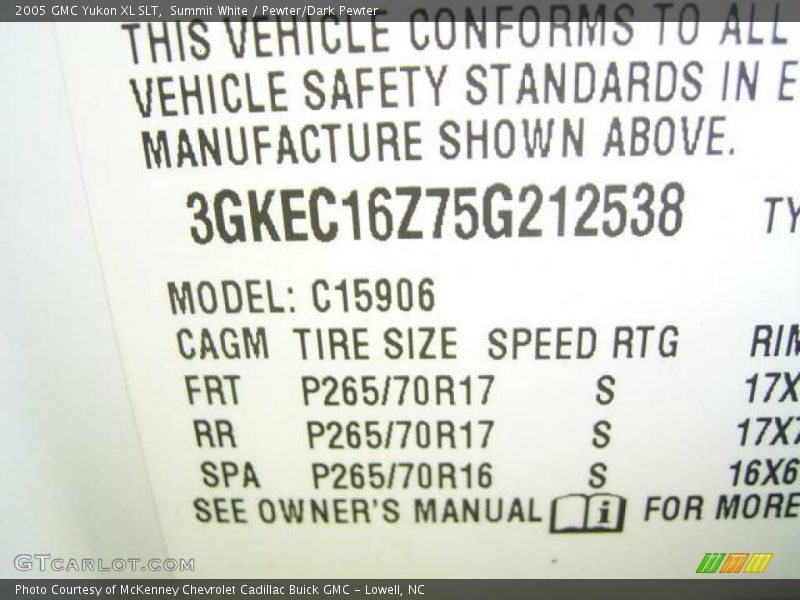 Summit White / Pewter/Dark Pewter 2005 GMC Yukon XL SLT