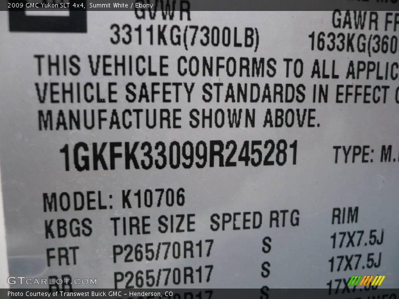 Summit White / Ebony 2009 GMC Yukon SLT 4x4