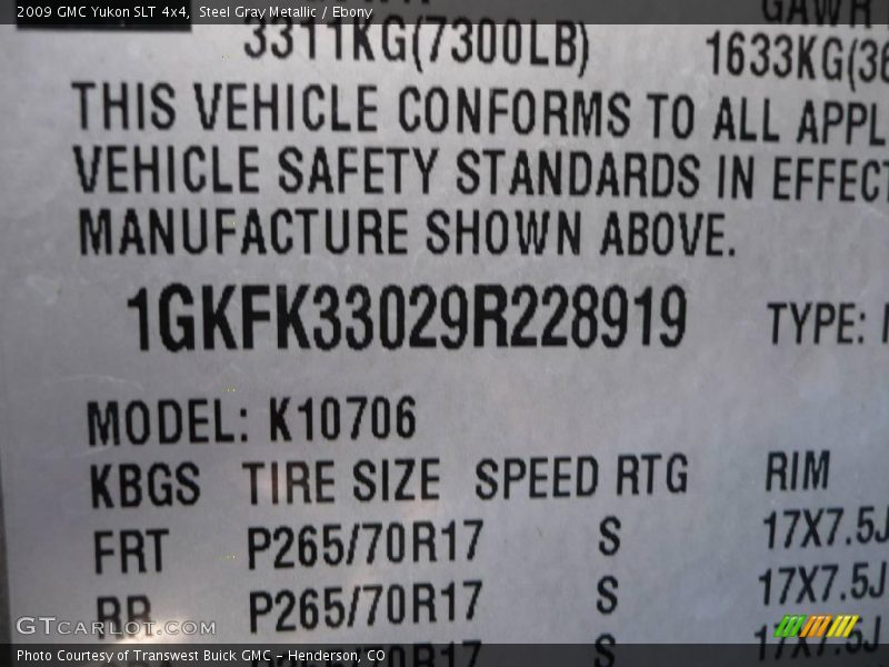 Steel Gray Metallic / Ebony 2009 GMC Yukon SLT 4x4