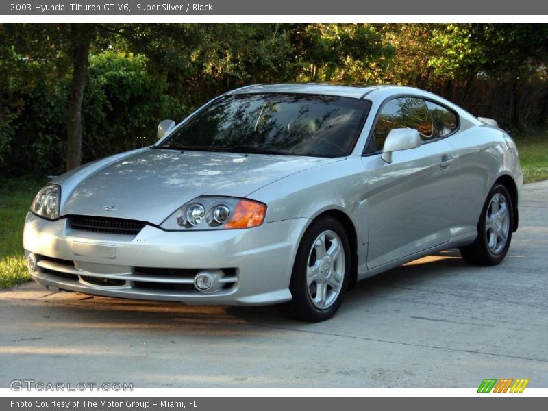 Super Silver / Black 2003 Hyundai Tiburon GT V6
