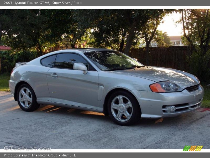 Super Silver / Black 2003 Hyundai Tiburon GT V6