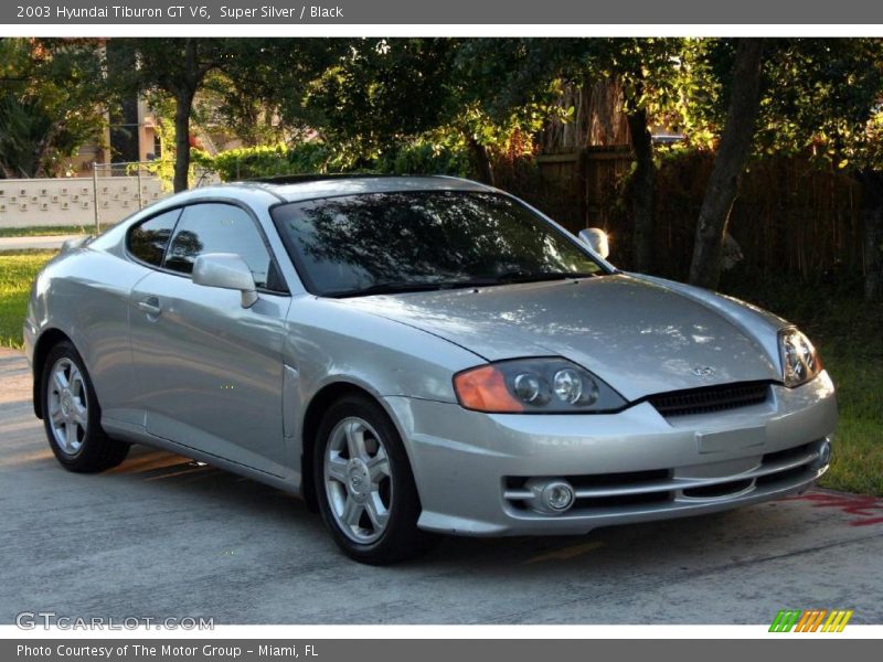 Super Silver / Black 2003 Hyundai Tiburon GT V6