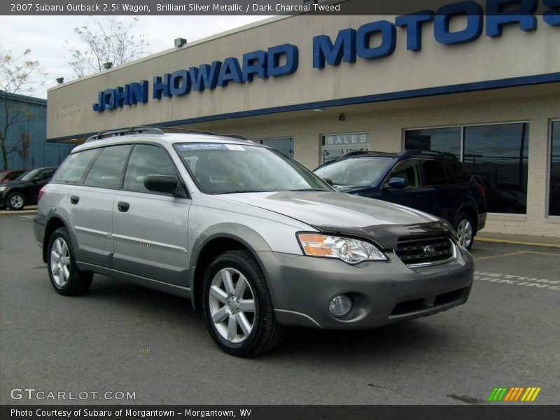 Brilliant Silver Metallic / Dark Charcoal Tweed 2007 Subaru Outback 2.5i Wagon