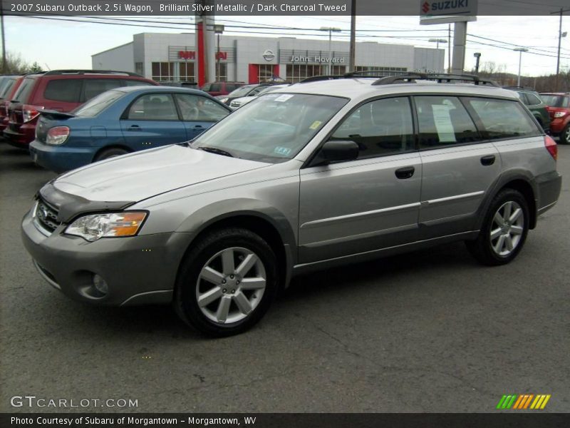 Brilliant Silver Metallic / Dark Charcoal Tweed 2007 Subaru Outback 2.5i Wagon