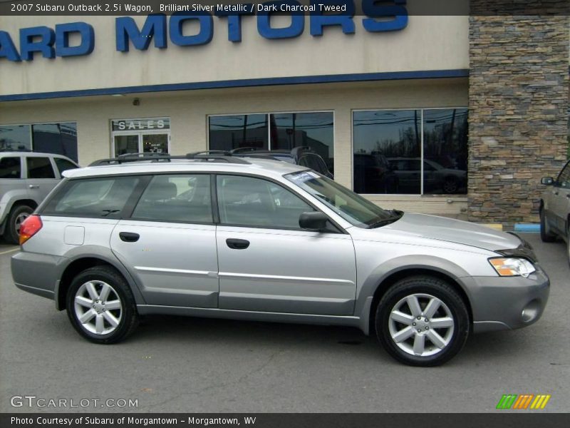 Brilliant Silver Metallic / Dark Charcoal Tweed 2007 Subaru Outback 2.5i Wagon