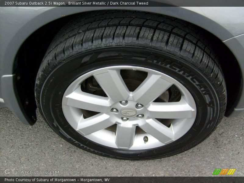 Brilliant Silver Metallic / Dark Charcoal Tweed 2007 Subaru Outback 2.5i Wagon