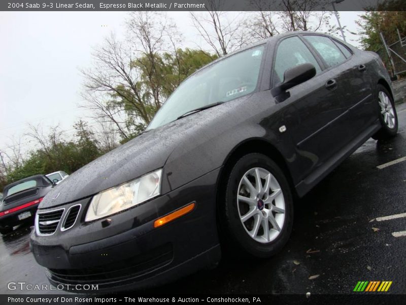 Espresso Black Metallic / Parchment 2004 Saab 9-3 Linear Sedan