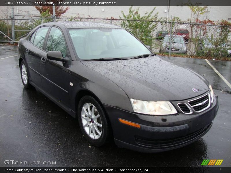 Espresso Black Metallic / Parchment 2004 Saab 9-3 Linear Sedan