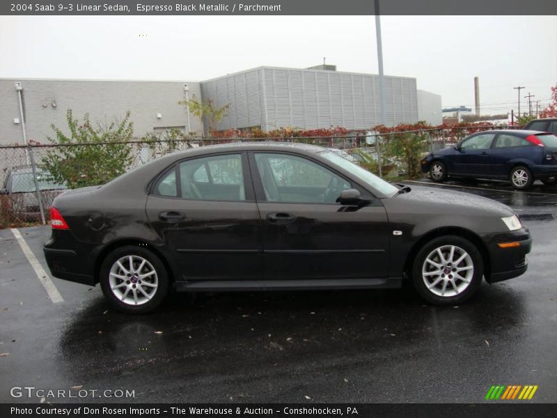 Espresso Black Metallic / Parchment 2004 Saab 9-3 Linear Sedan