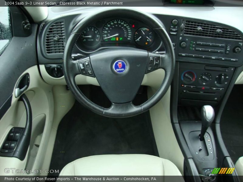 Espresso Black Metallic / Parchment 2004 Saab 9-3 Linear Sedan