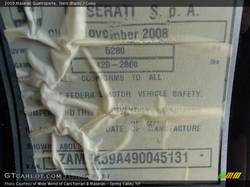 Nero (Black) / Cuoio 2009 Maserati Quattroporte