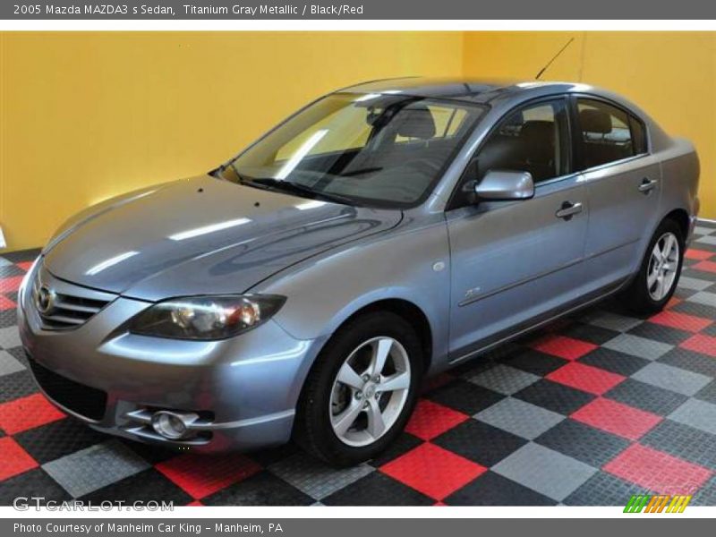 Titanium Gray Metallic / Black/Red 2005 Mazda MAZDA3 s Sedan