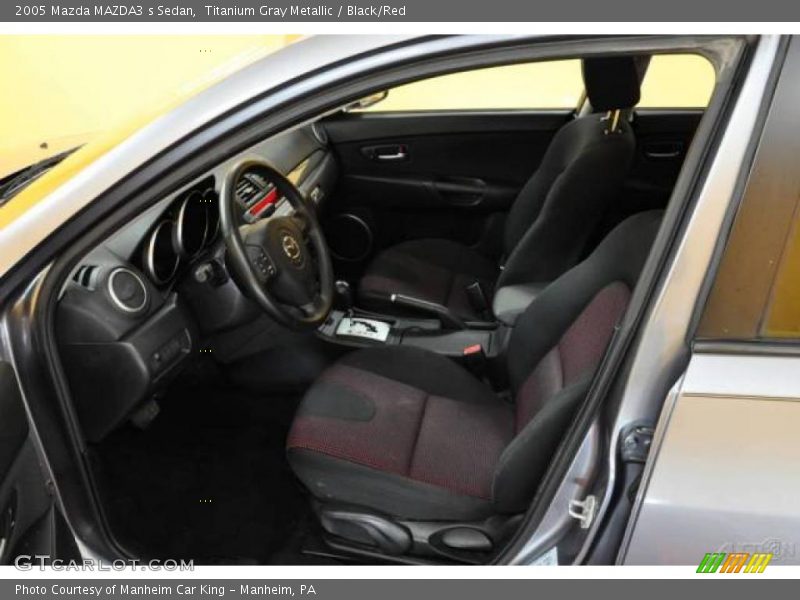 Titanium Gray Metallic / Black/Red 2005 Mazda MAZDA3 s Sedan