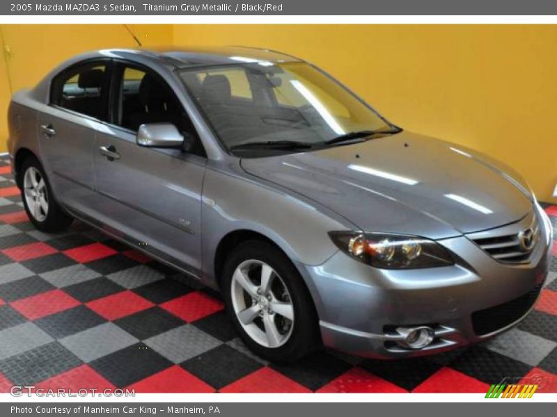 Titanium Gray Metallic / Black/Red 2005 Mazda MAZDA3 s Sedan