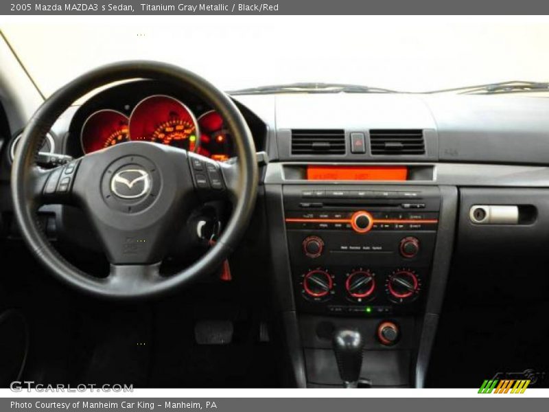 Titanium Gray Metallic / Black/Red 2005 Mazda MAZDA3 s Sedan