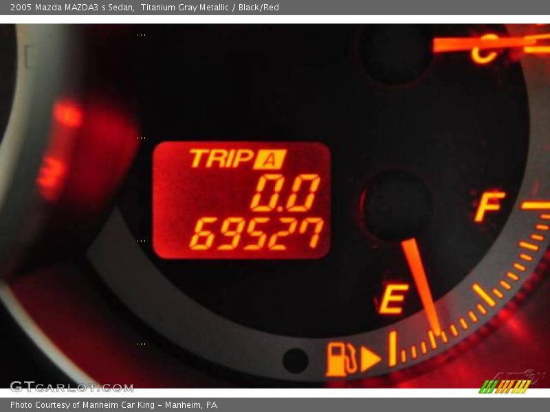 Titanium Gray Metallic / Black/Red 2005 Mazda MAZDA3 s Sedan
