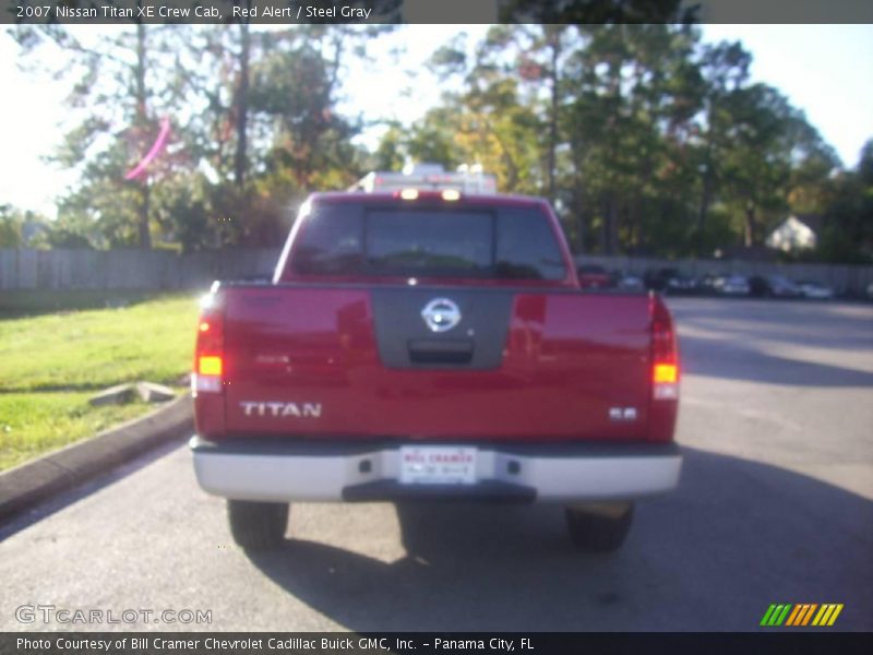 Red Alert / Steel Gray 2007 Nissan Titan XE Crew Cab