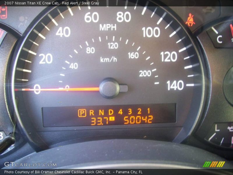 Red Alert / Steel Gray 2007 Nissan Titan XE Crew Cab