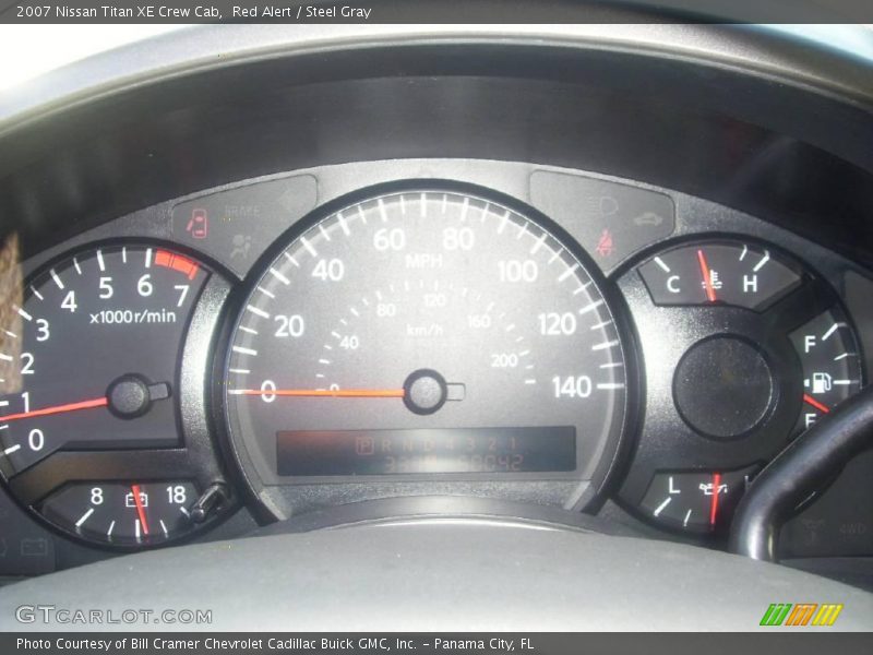 Red Alert / Steel Gray 2007 Nissan Titan XE Crew Cab