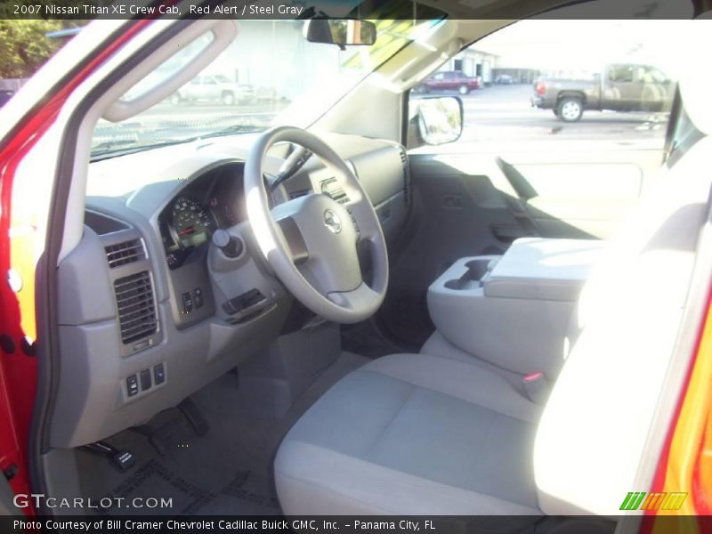Red Alert / Steel Gray 2007 Nissan Titan XE Crew Cab