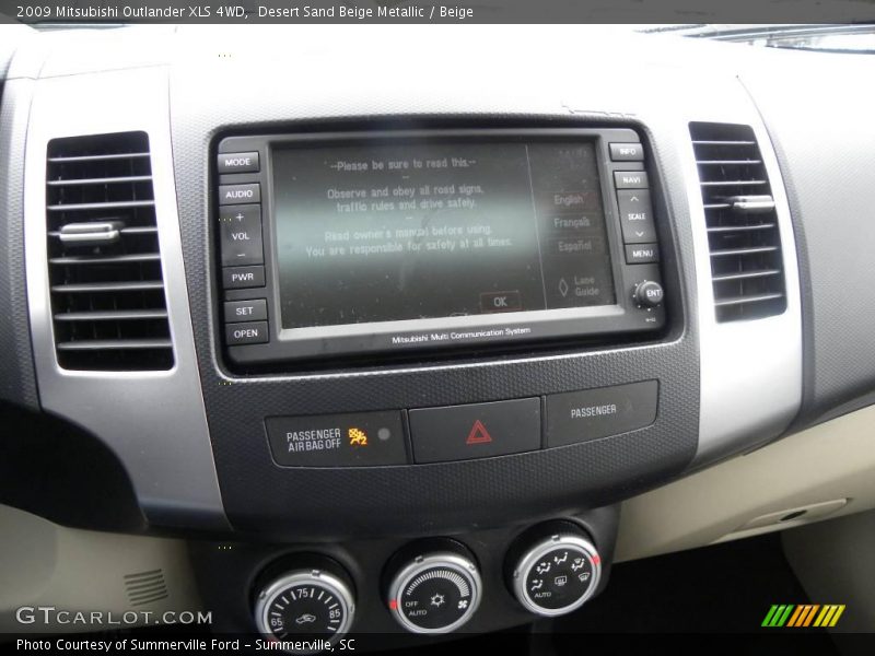 Desert Sand Beige Metallic / Beige 2009 Mitsubishi Outlander XLS 4WD
