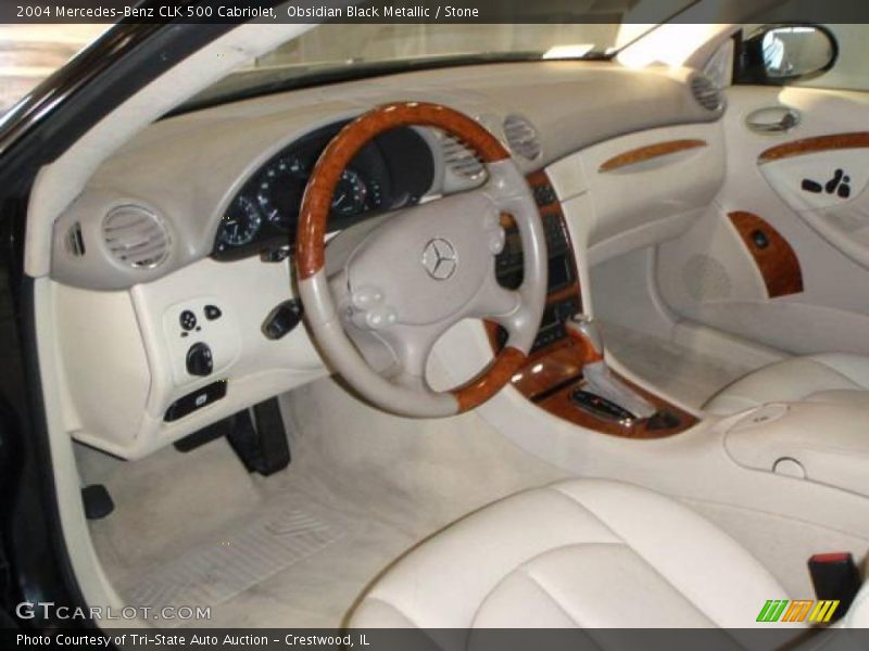 Obsidian Black Metallic / Stone 2004 Mercedes-Benz CLK 500 Cabriolet