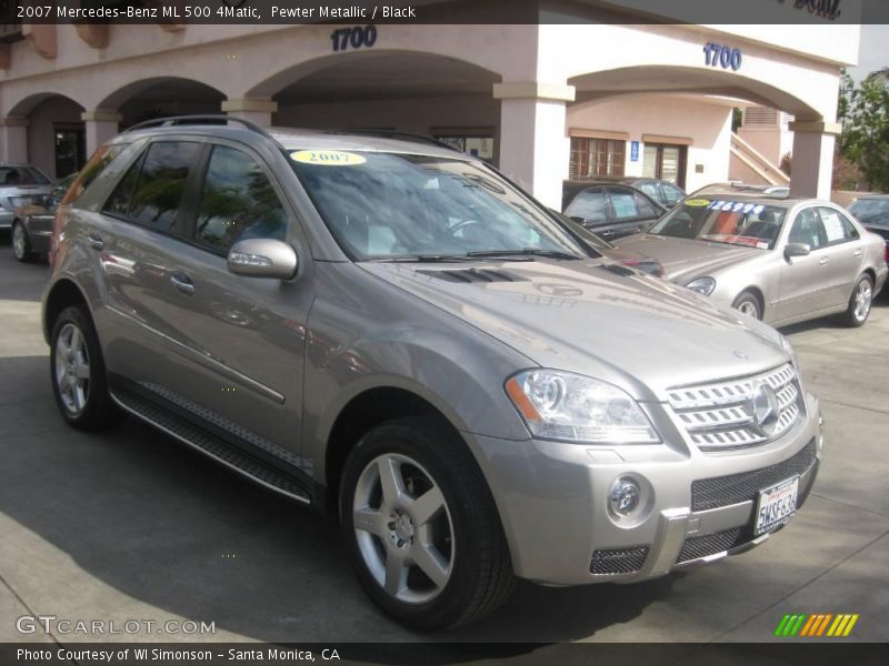 Pewter Metallic / Black 2007 Mercedes-Benz ML 500 4Matic