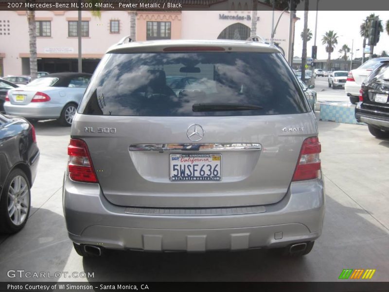 Pewter Metallic / Black 2007 Mercedes-Benz ML 500 4Matic